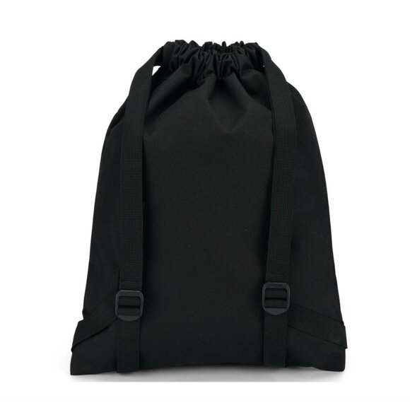 Jansport Black Drawstring Backpack With Front Zippered Pocket & Adjustable Strap - Picture 2 of 7